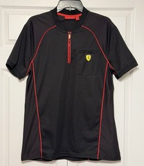 Ferrari Scuderia F1 Black Red 1/4 Zip Racing Jersey Mock Neck Shirt Men’s L