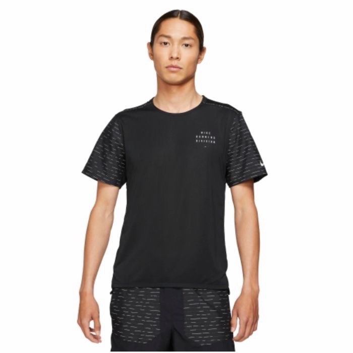 Size Medium Nike Dri-Fit Rise 365 Running Shirt Reflective Black DD4851-010 gallery