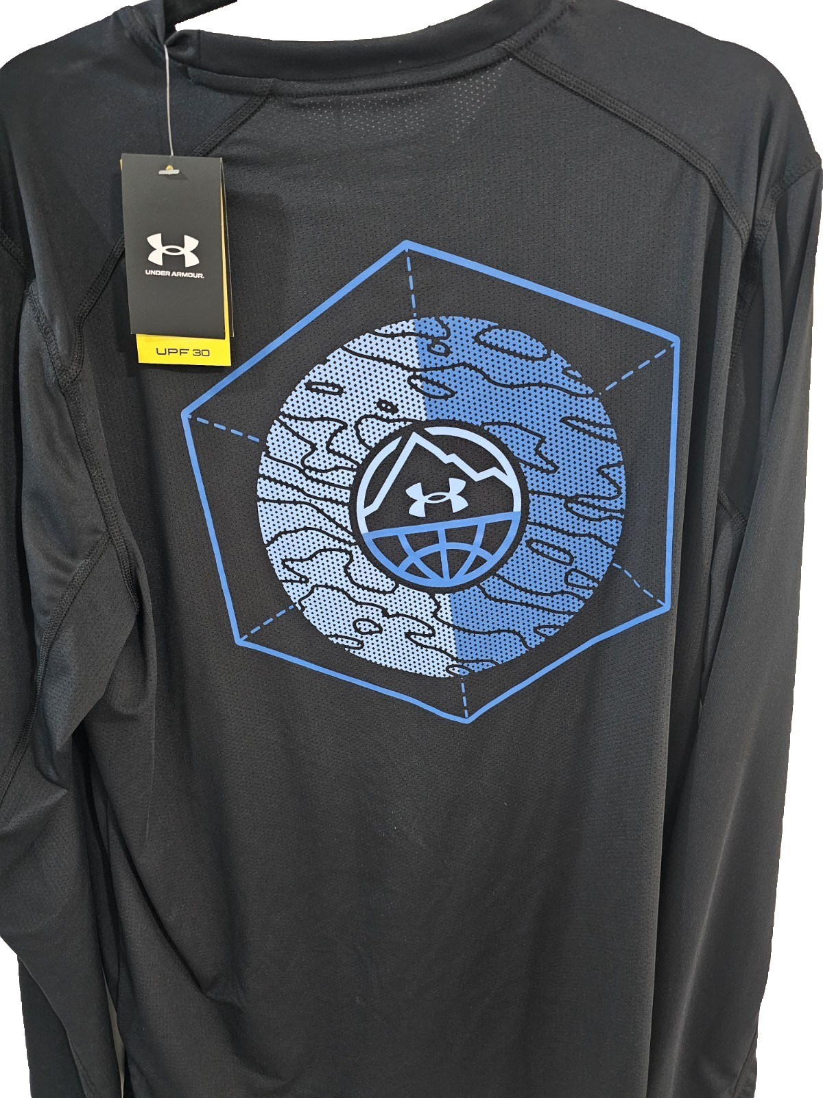 Under Armour Shirt Men's Long Sleeve NEW Drift Tide MTN Size XL Black UPF30 gallery