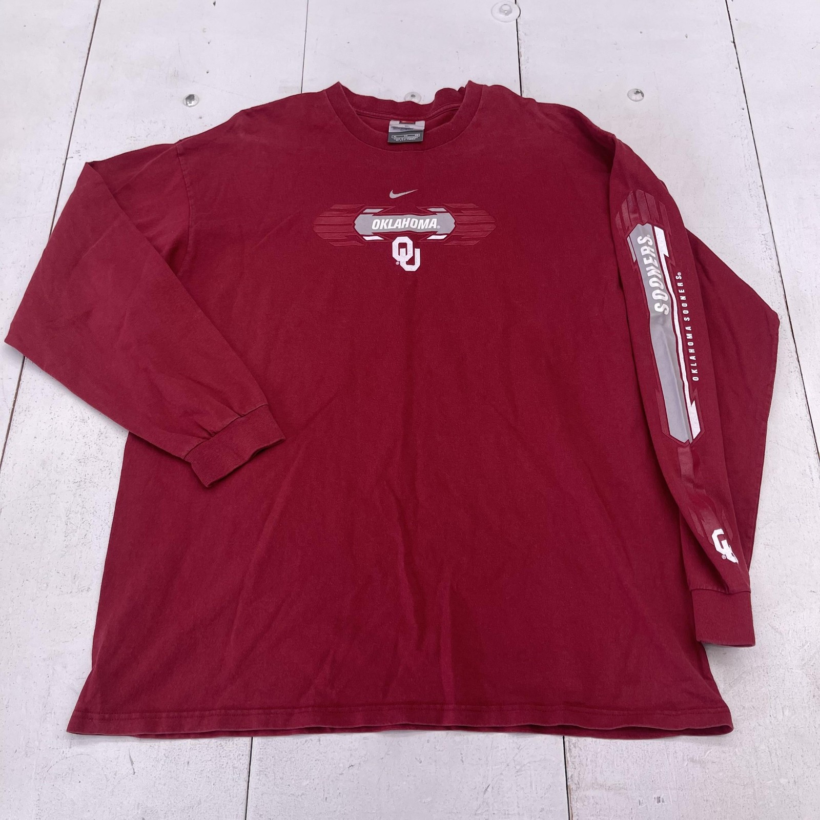 Vintage Oklahoma Sooners Shirt Men XL Red NCAA Football Nike Long Sleeve Tee gallery