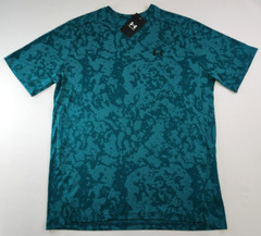 UA Mens Forest Green Short Sleeve Geode Tech Vent Athletic Shirt SIze S Loose Fi