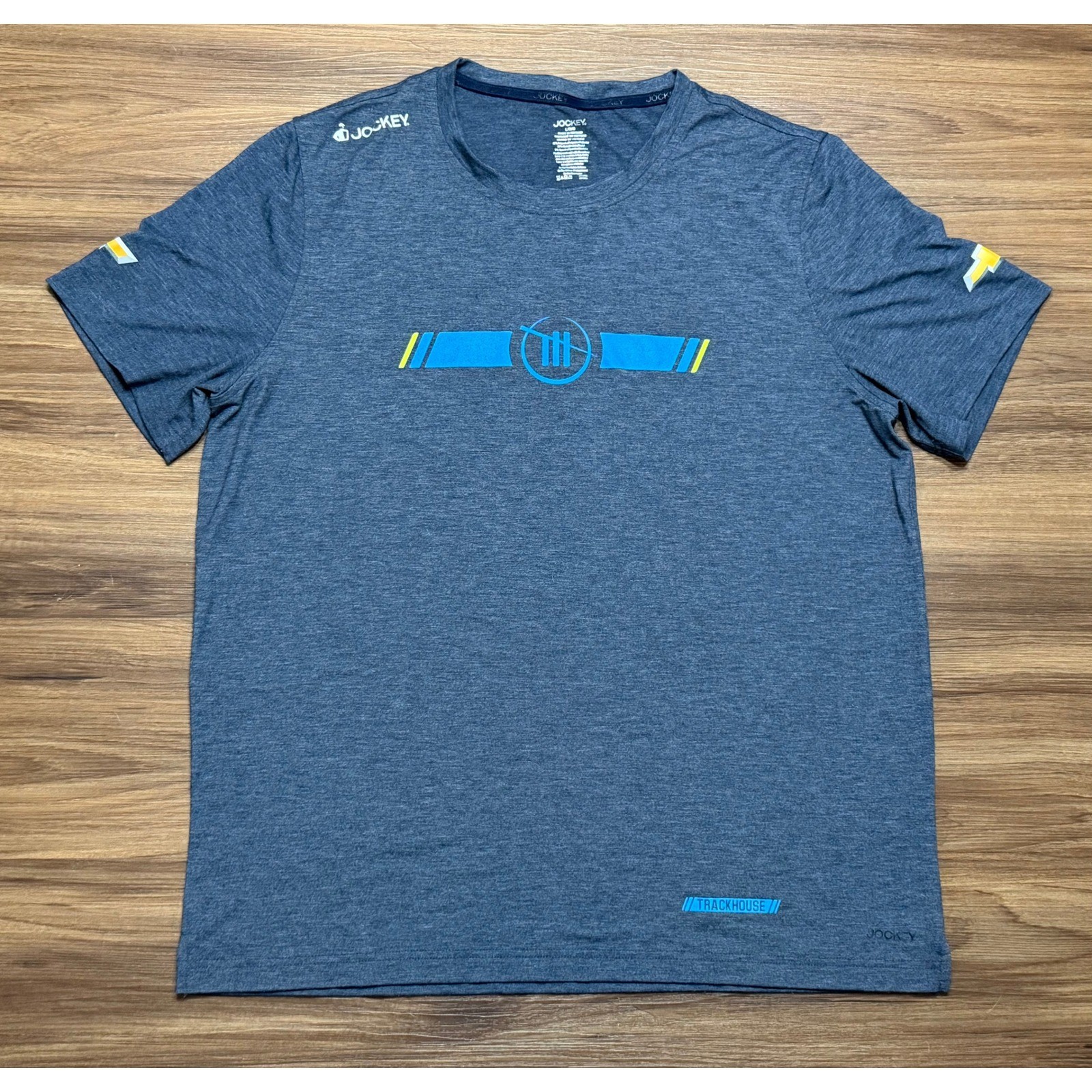 Jockey Trackhouse Racing Team Issued T-Shirt Grey Blue Chevrolet NASCAR SZ L gallery