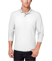 Club Room Mens LS Perfomance Polo Shirt, white, XL