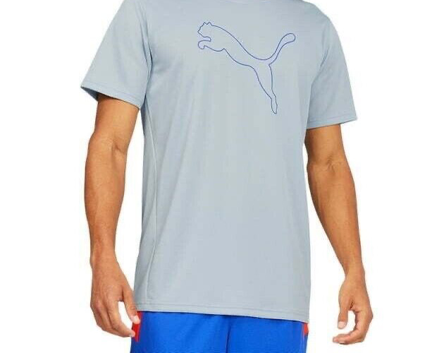 Puma Men's Performance Moisture-Wicking Cat T-Shirt Puma Platinum Grey S gallery