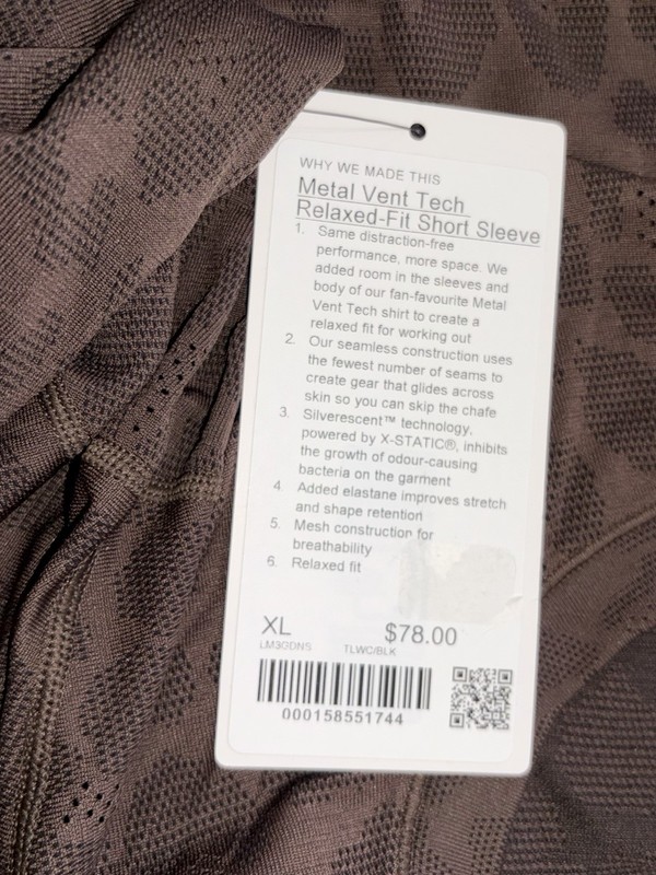 NWT🔅LULULEMON🔅X-LARGE (MENS)🔅METAL VENT TECH RELAXED SHORT SLEEVE🔅TLWC/BLK gallery