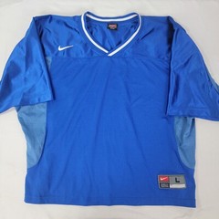 Nike Dri-Fit Men’s Short Cropped Blue Jersey Size LARGE 100% Polyester Mesh body