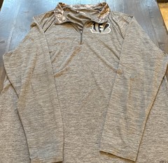NFL Team Apparel Zubaz Cincinnati Bengals Gray Camo Pullover Quarter Zip XL