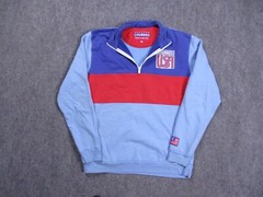 Chubbies 1/4 Zip Mens Medium Red Blue Color Block Sweater USA Pullover