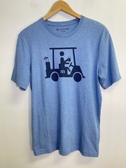 Travis Mathew Mens Shirt Blue S Mapes Short Sleeve T-Shirt Golf Cart Logo