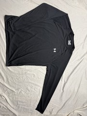 Mens Under Armour Heatgear Loose Fit 1/4 Zip Activewear Shirt Black sz Large
