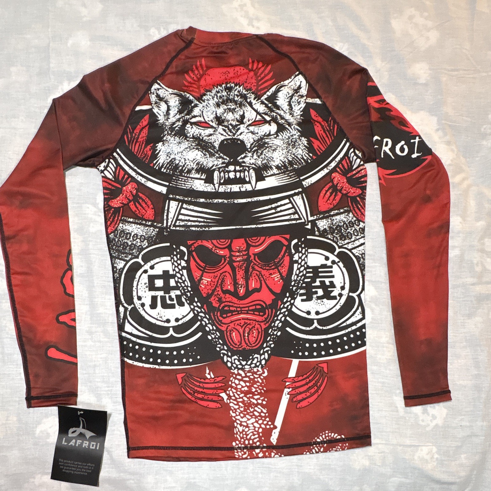 LAFROI Burst Men’s M Compression Long Sleeve Crew Neck UPF 50+ Samurai Wolf gallery