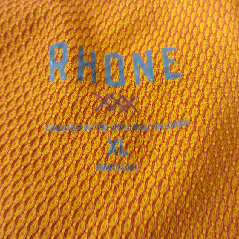 Rhone Men's Reign Tee Athletic Tshirt Orange Red XL flaws gallery