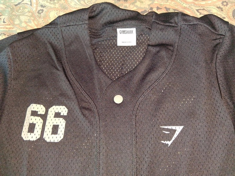GYMSHARK 'Mesh Oversized Varsity Baseball Jersey' Men's Snap-Front Black M *NWT* gallery