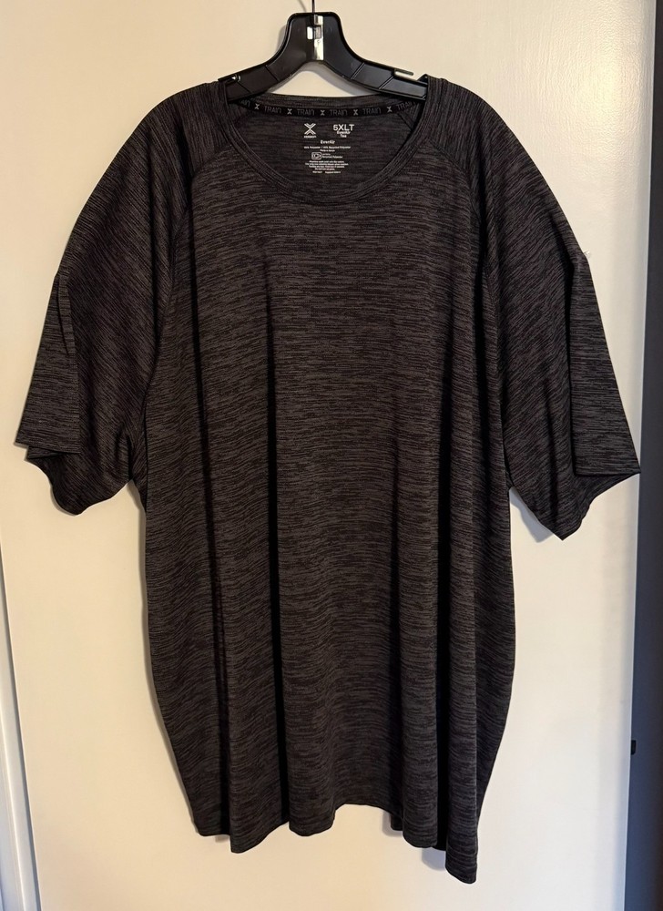 Xersion EverAir Tee 5XLT Dark Gray Heather workout Men's shirt