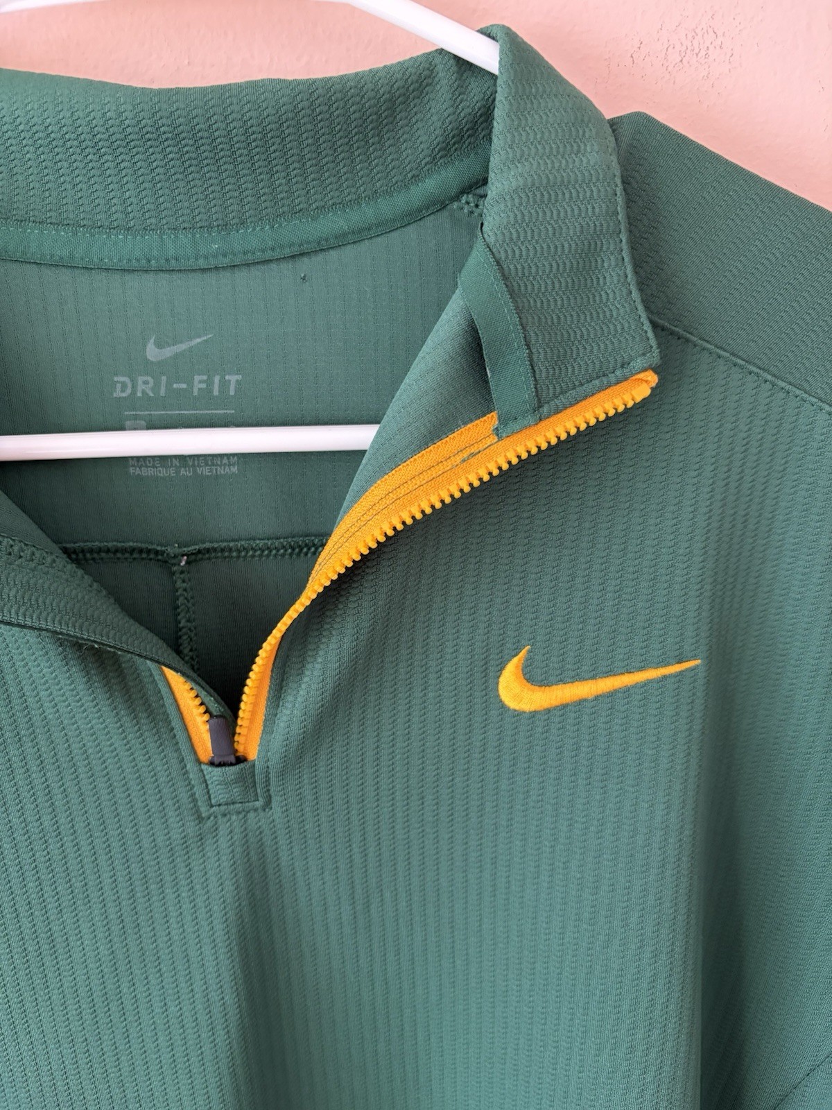 Nike Dry Fit Men's Long Sleeve 1/4 Zip Green/Yellow gallery