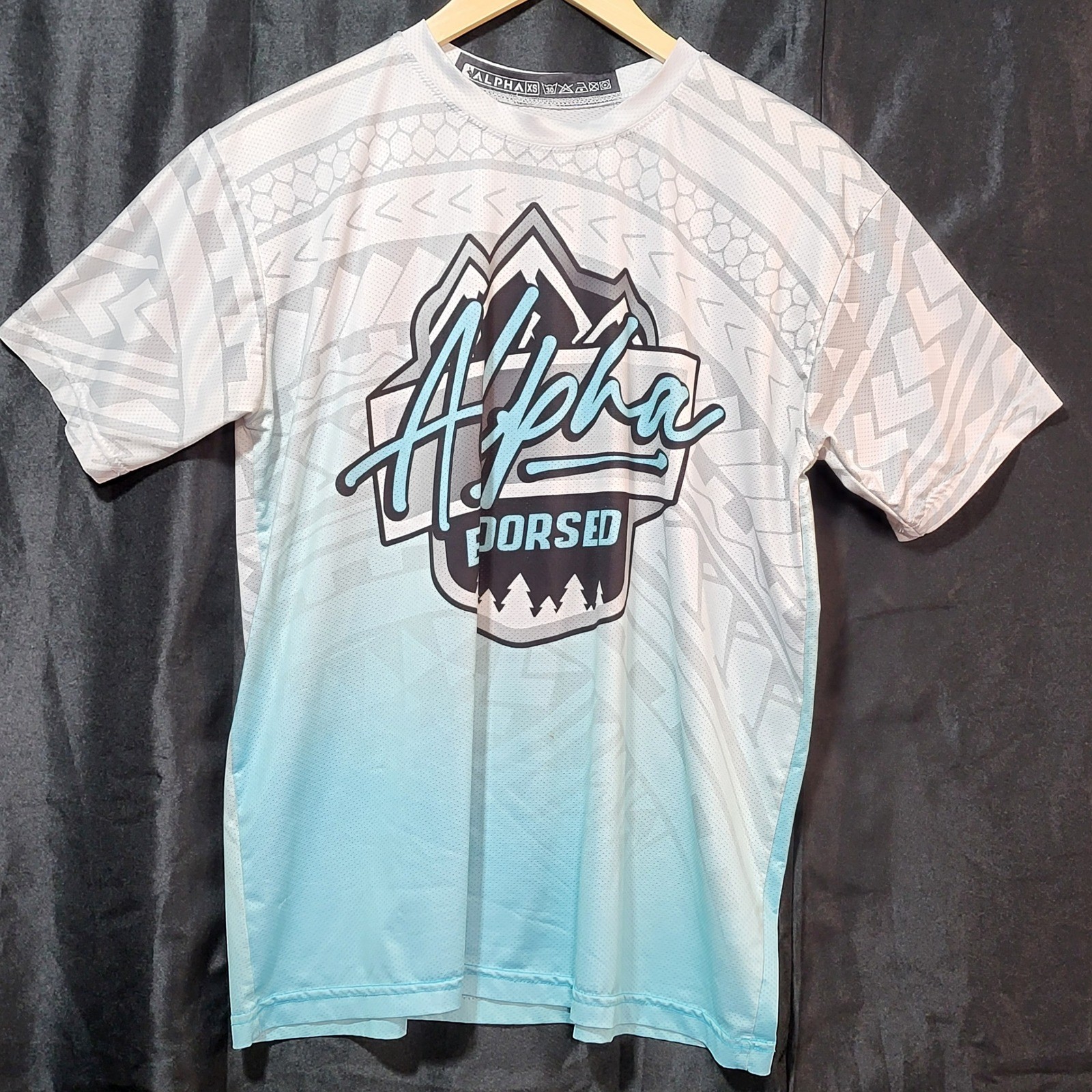 Alpha Endorsed Mens XS Blue White Gradient Tribal Mesh Athletic Jersey Shirt 81 gallery