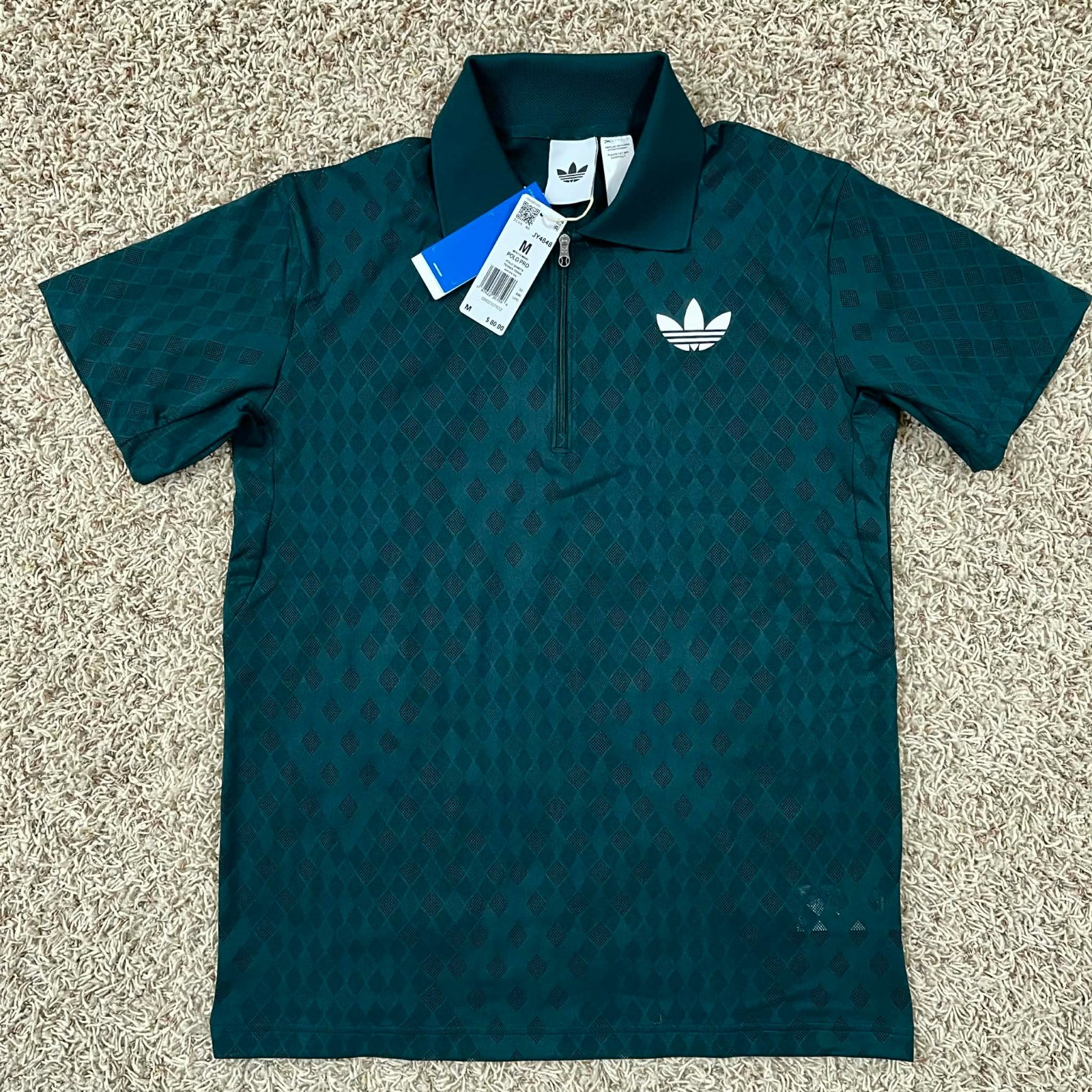 Adidas Men’s Tennis Pro Climacool+ FreeLift Polo Shirt Teal Green JY4848, Size M gallery