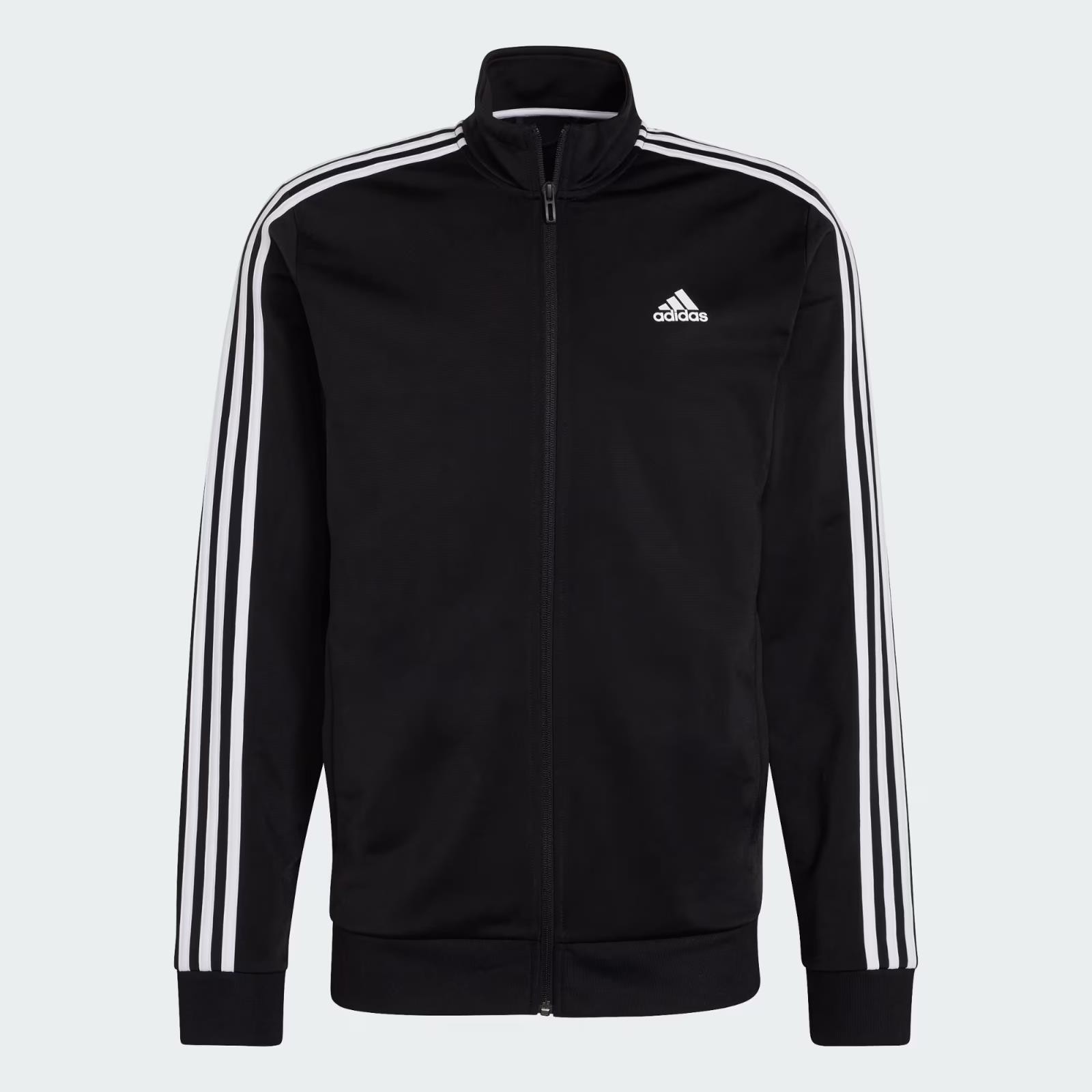 ADIDAS H46099 M 3- STRIPE FULL ZIP TRACK BLACK/WHITE TOP JACKET NWT MEN'S $55 gallery