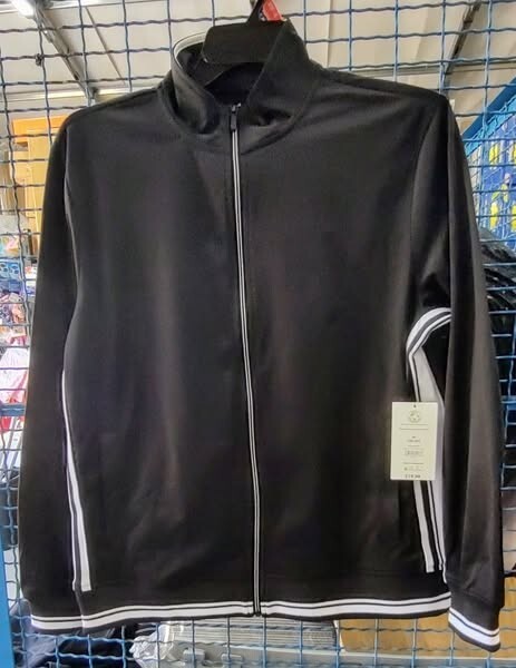Athletics Black w/ White Stripes Zip Up - MED