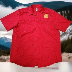 USMC Academy Harlingen Texas Logo Red Fishing Vented Lightweight Mens XL