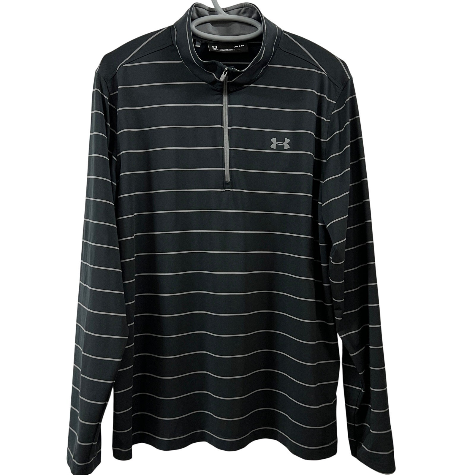 Under Armour Loose 1/4 Zip Pullover Men;s Large Silver Black Gray gallery