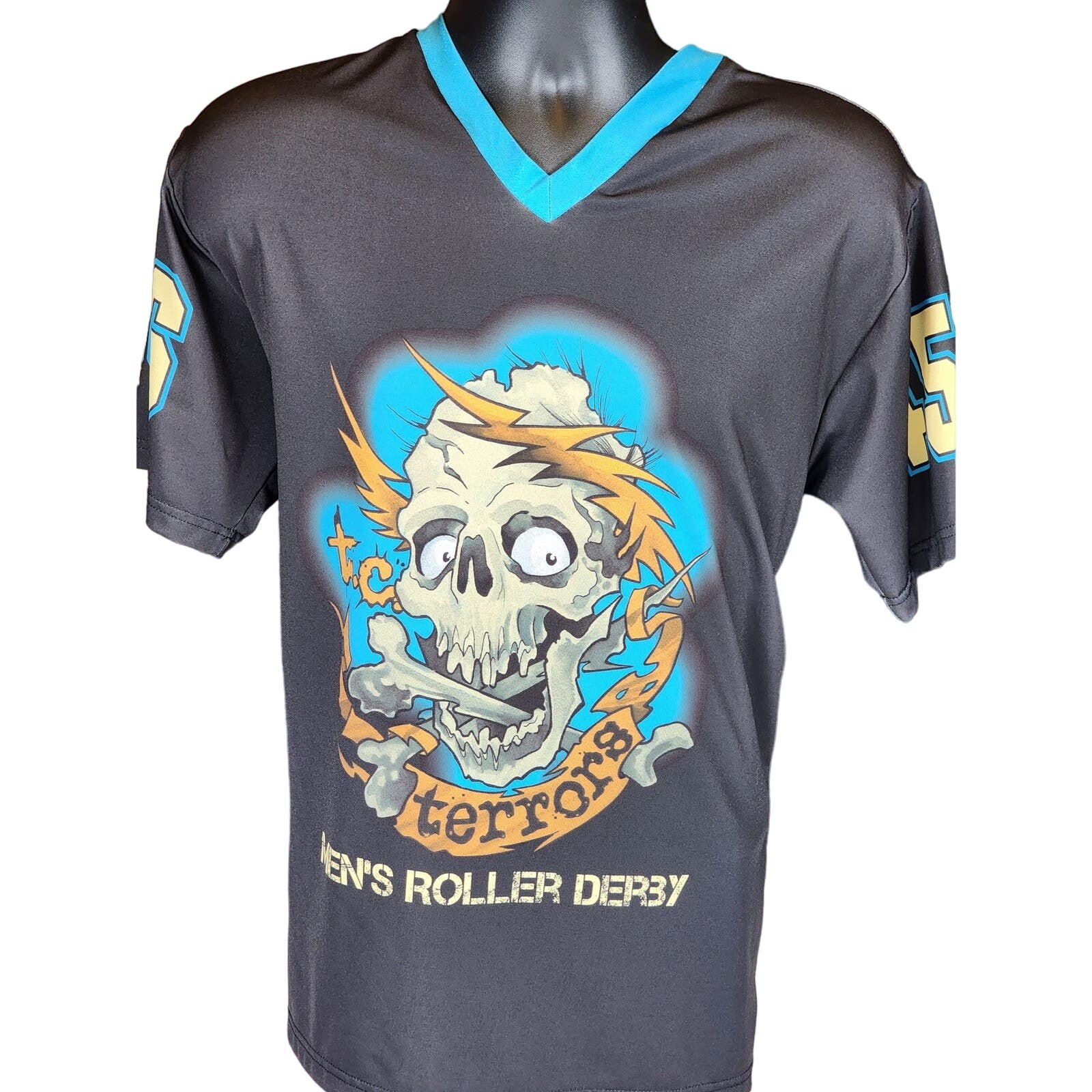 Vintage Skull Graphic T Shirt Mens M MN Roller Derby Terror Jersey Zombie Horror gallery