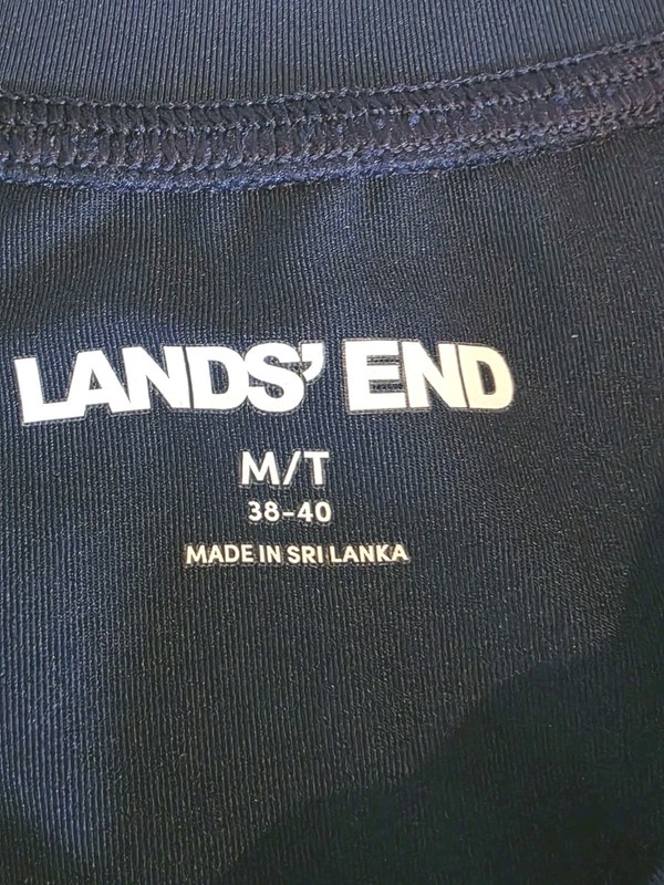 Lands’ End Men’s M Tall Royal Blue Stretch Pullover Poly Spandex Shirt EUC gallery