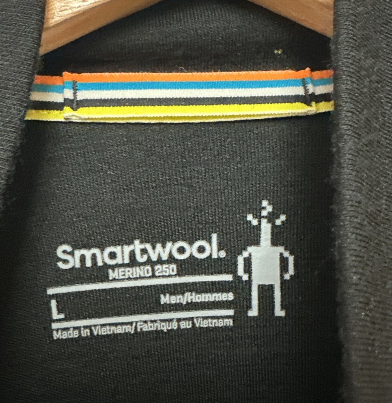 Smartwool Thermal Merino 250 Base Layer 1/4 Zip Pullover Black Mens Sz L gallery