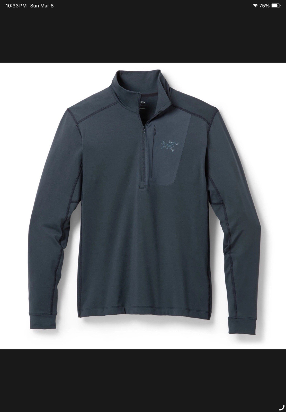 Arc'teryx Rho LT Zip-Neck Base Layer Top - Men's Large gallery