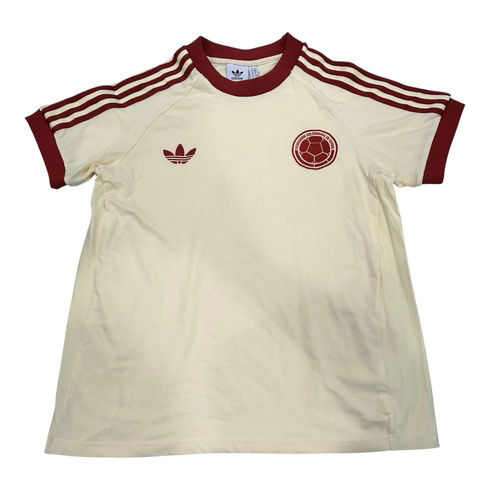 Adidas Mens Federacion Colombiana De Futbol Basic T-Shirt Light Yellow Large