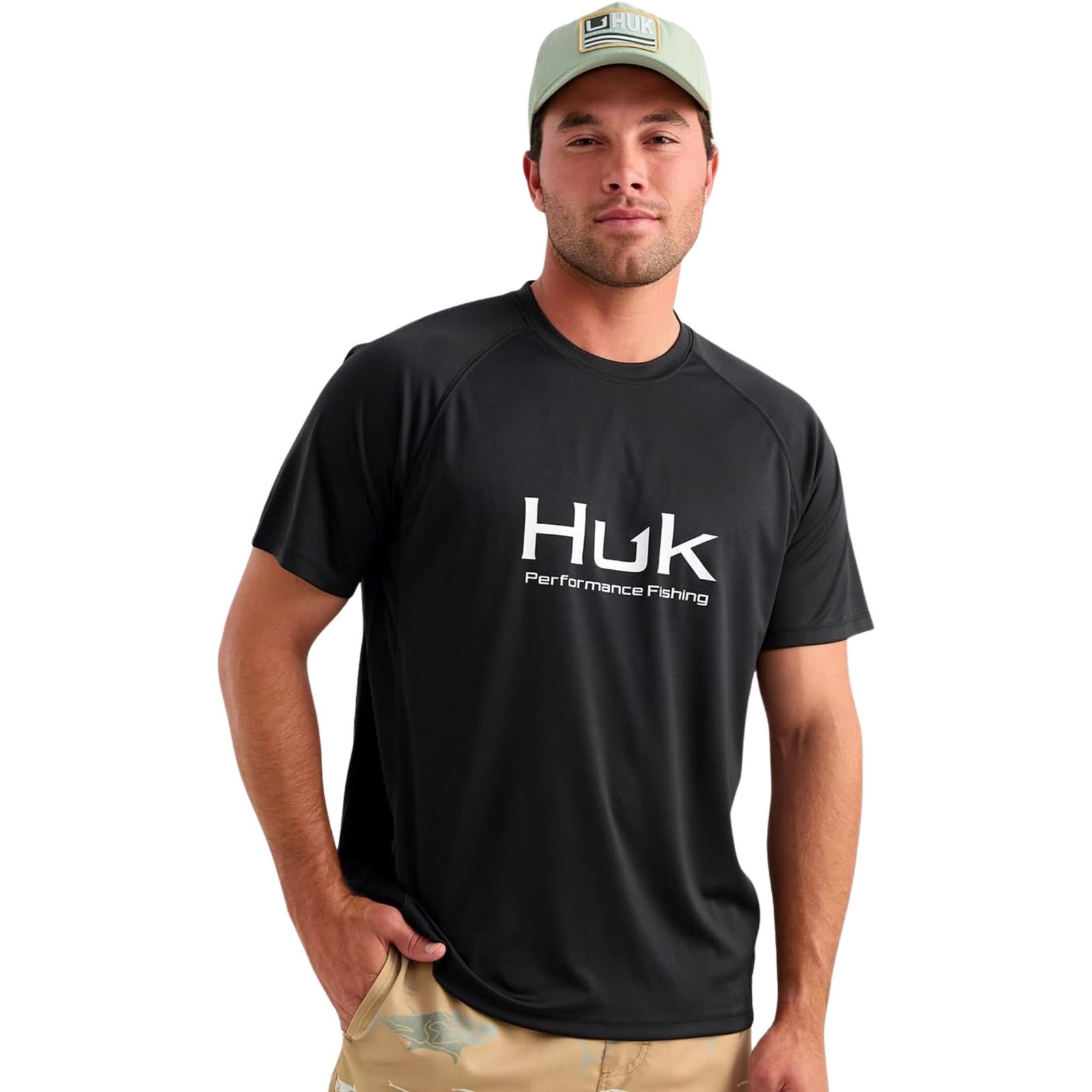 Huk Pursuit Short Sleeve Crew Men's Tech Shirt, Black 3, Small gallery