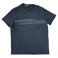 Icebreaker Merino Wool Skiing Graphic Baselayer Shirt Mens XL Black FLAW