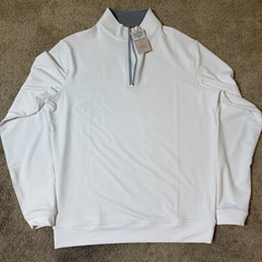 Peter Millar Crown Sport Men’s White 1/4 Zip Pullover Activewear Top Size S NWT