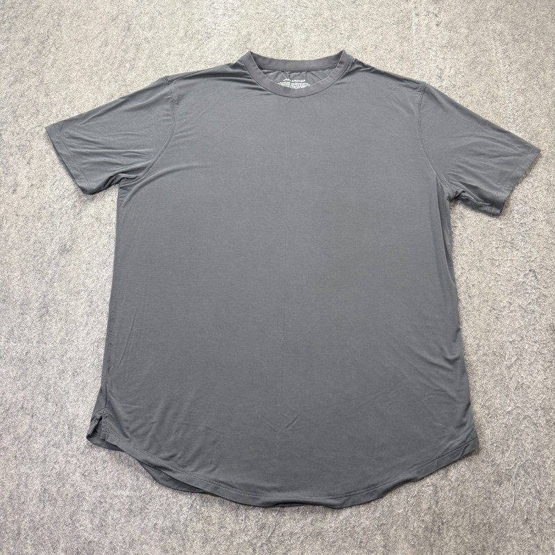 Jack Archer Anytime Tee Men L Gray Stretch Crew Short Sleeve Modal Curved Hem gallery