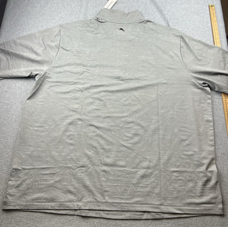 Tommy Bahama Men’s Palm Leaf Monsterra Fade 1/2 Zip Pullover Size 3XLB Gray NWT gallery
