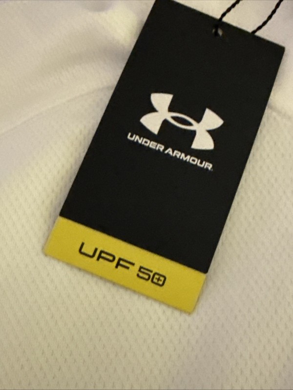 Under Armour Pullover Mens Large White LPGA UPF 50 1/4 Zip UM1223 gallery