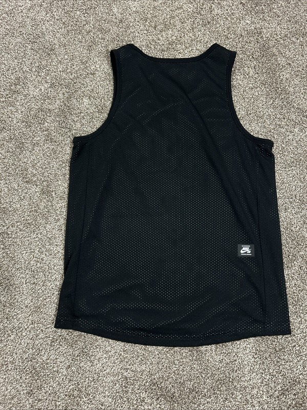 Nike SB Reversible Mesh Tank White Black Basketball Skate Jersey gallery