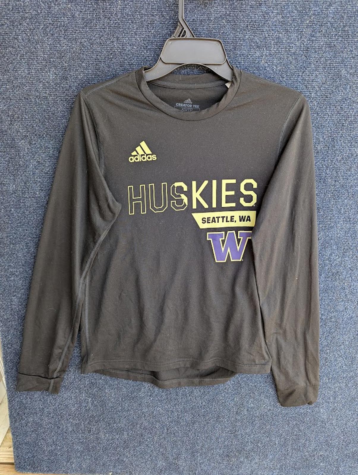 Adidas Washington Huskies Seattle Long Sleeve Creator Tee Shirt XS Performance gallery