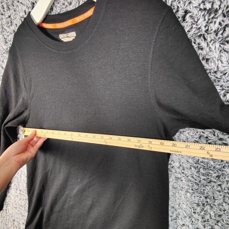Omni-Wool Black Performance Base Layer Thermal Long Sleeve Shirt Mens XL Granola gallery