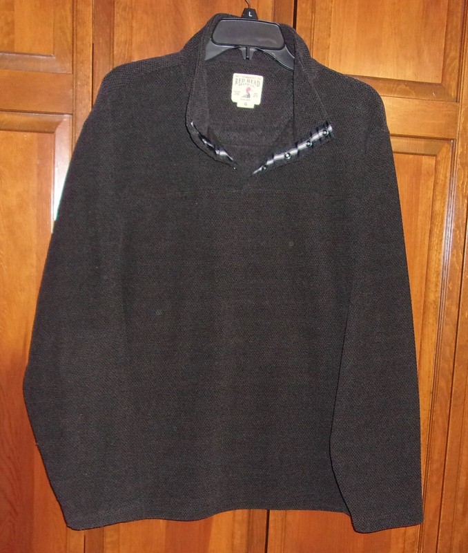 Redhead Pullover Shirt - Medium Weight Washed Out Black Snap Neckline - L gallery