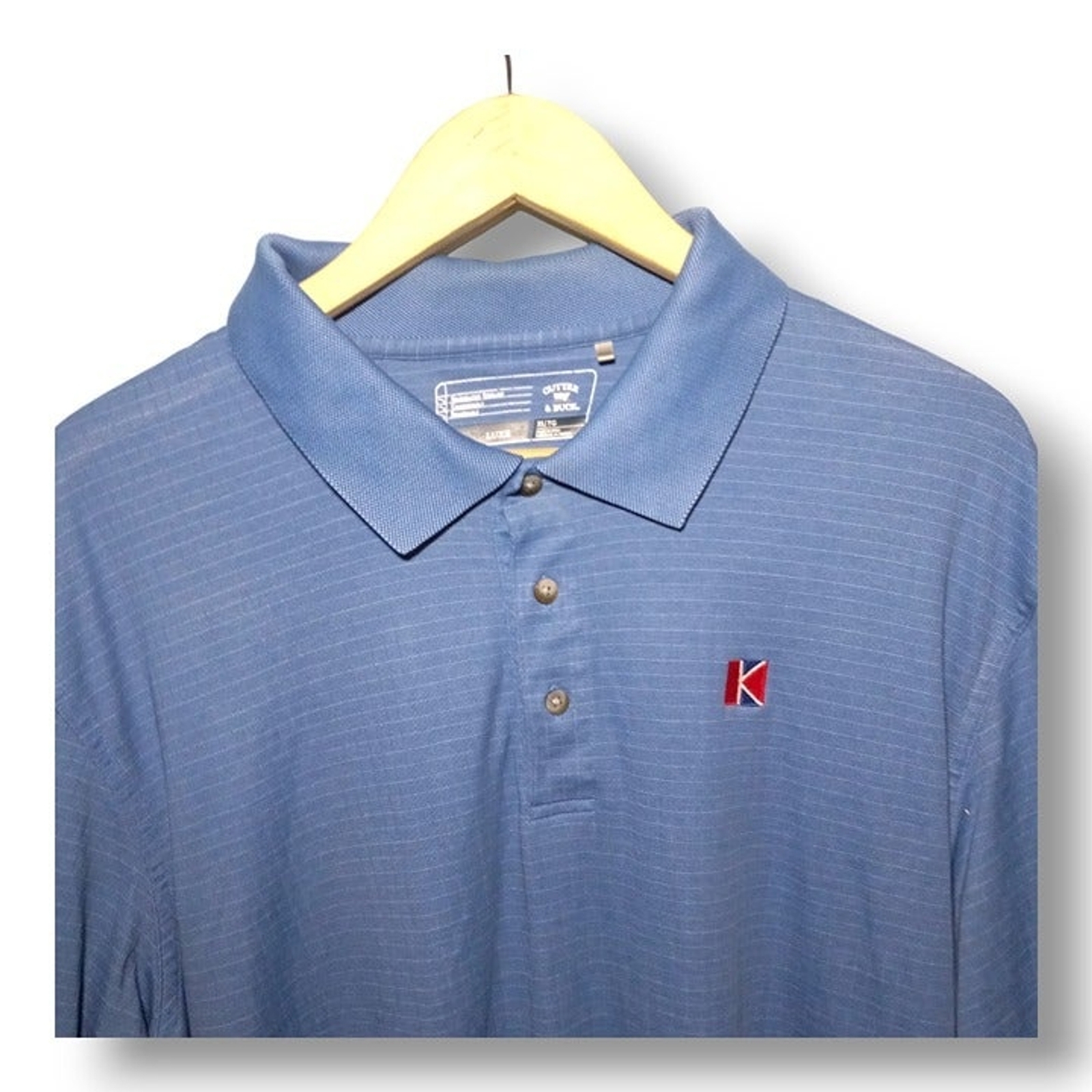 Cutter & Buck CB DryTec Luxe Jacquard Polo Shirt-X Large-Golf-Pima Cotton-Blue gallery