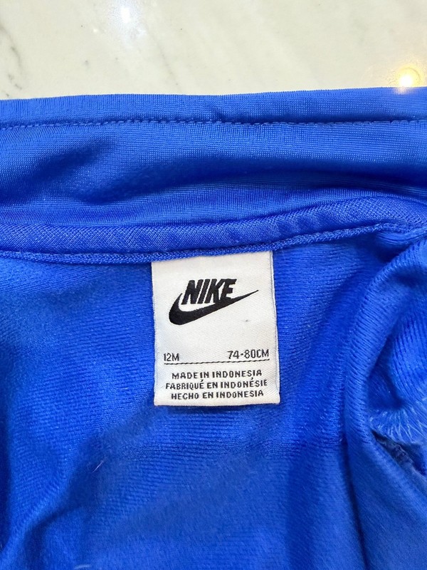 Nike Men’s Blue Full Zip Track Jacket Stand Collar Logo Long Sleeve 12M gallery