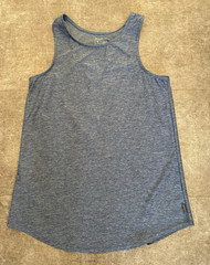 Eddie Bauer Blue Heathered Stretch Tank Top Logo Crew Neck Polyester Small