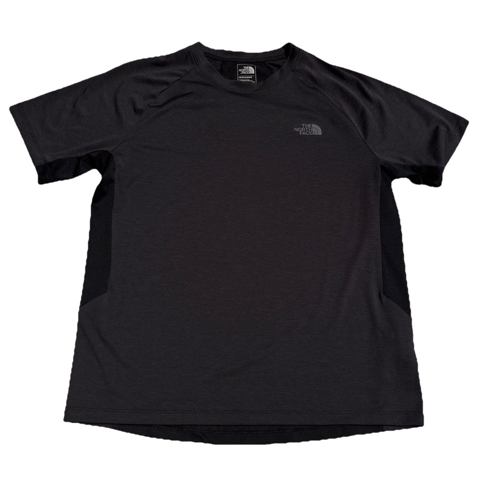 Mens The North Face Flashdry Black Gray Short Sleeve Shirt Size Med Gorpcore
