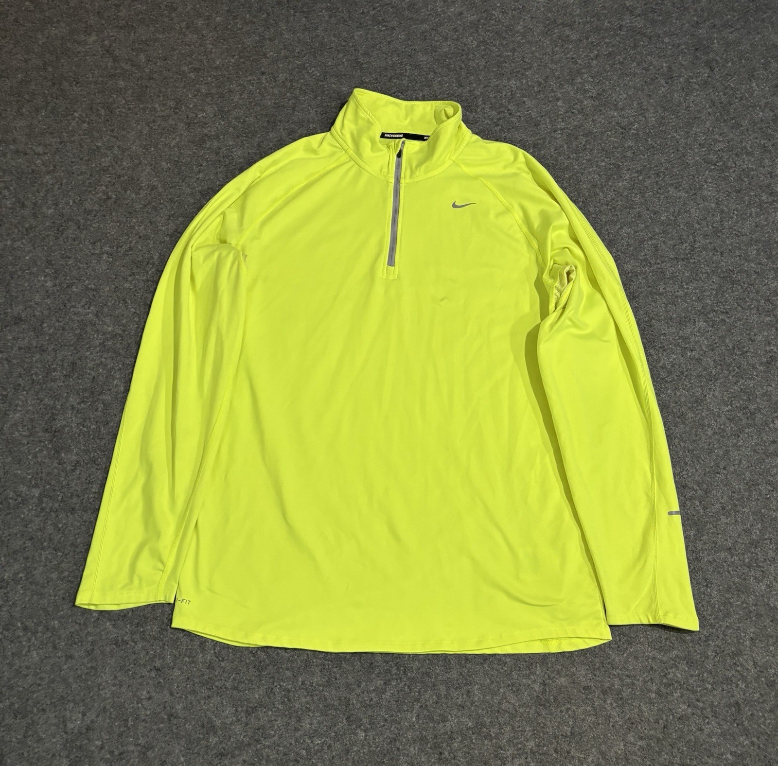 Nike Dri-Fit Element 1/4 Zip Pullover Size XL Running Volt gallery