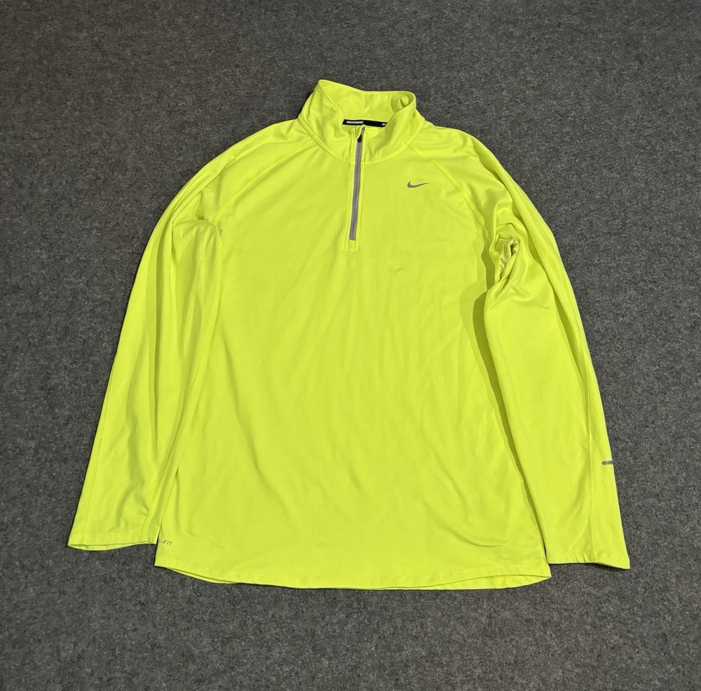 Nike Dri-Fit Element 1/4 Zip Pullover Size XL Running Volt