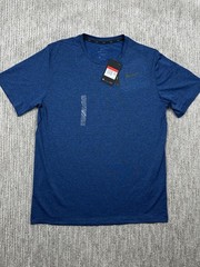 Nike T-Shirt Dri-Fit Athletic for Men Crew Neck Short Sleeve Work out Tee Blue