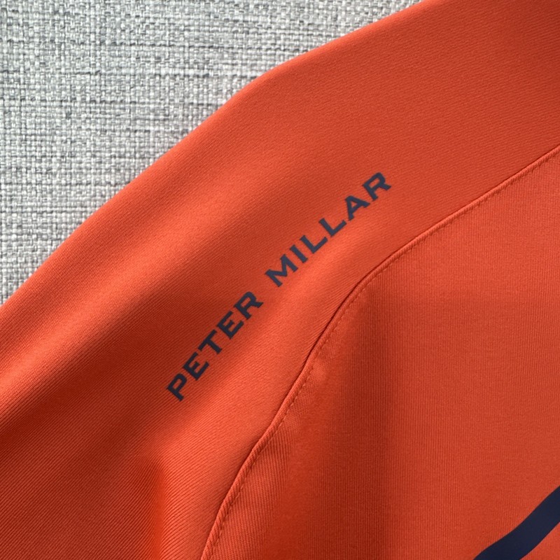 Peter Millar Forge Performance Pullover XL Orange 1/4 Zip Stretch Pocket Golf gallery