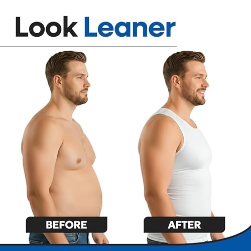 Compression Shirt for Men | Gynecomastia Compression Tank 3X-Large Tall White gallery