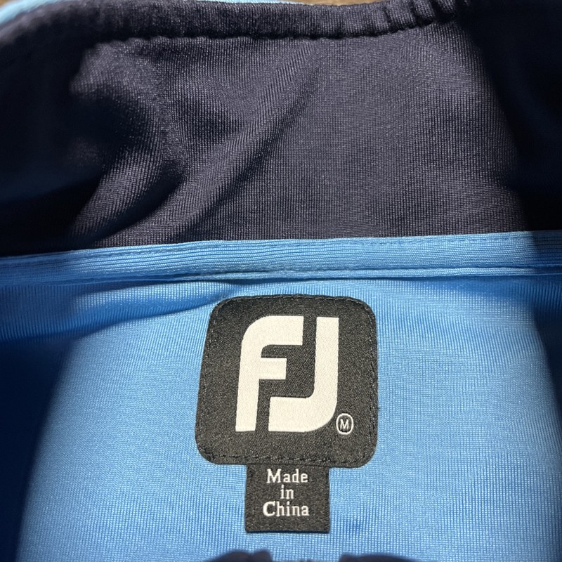 FootJoy Quarter Zip Pullover Mens Medium Blue Golf Performance Jersey Eagle Logo gallery